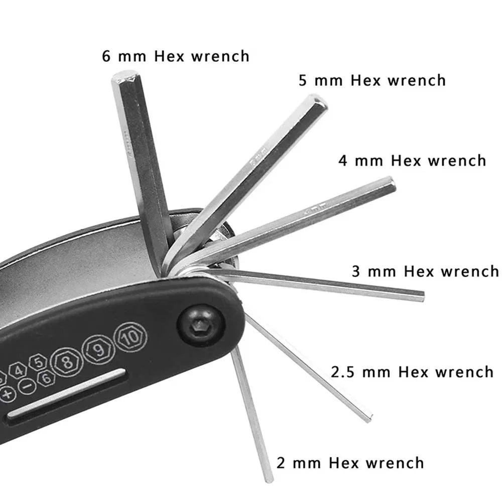 16-in-1 Portable Bicycle Repair Tool Kit – Multi-Function Hex Wrench & Screwdriver Set