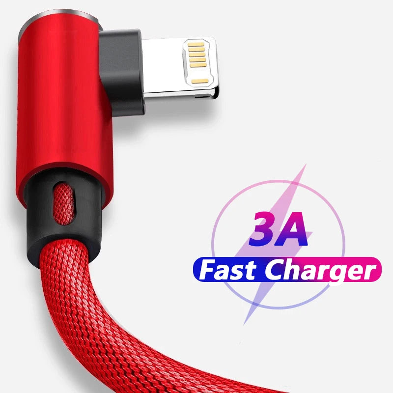 90° Angled Fast Charging Cable for iPhone