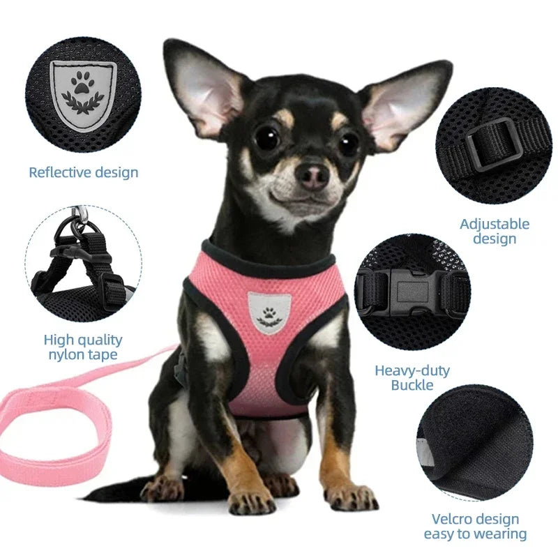 Adjustable Cat Harness Vest with Leash