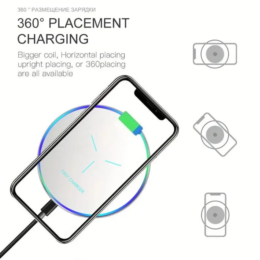 Fast Wireless Charging Pad for iPhone & Samsung