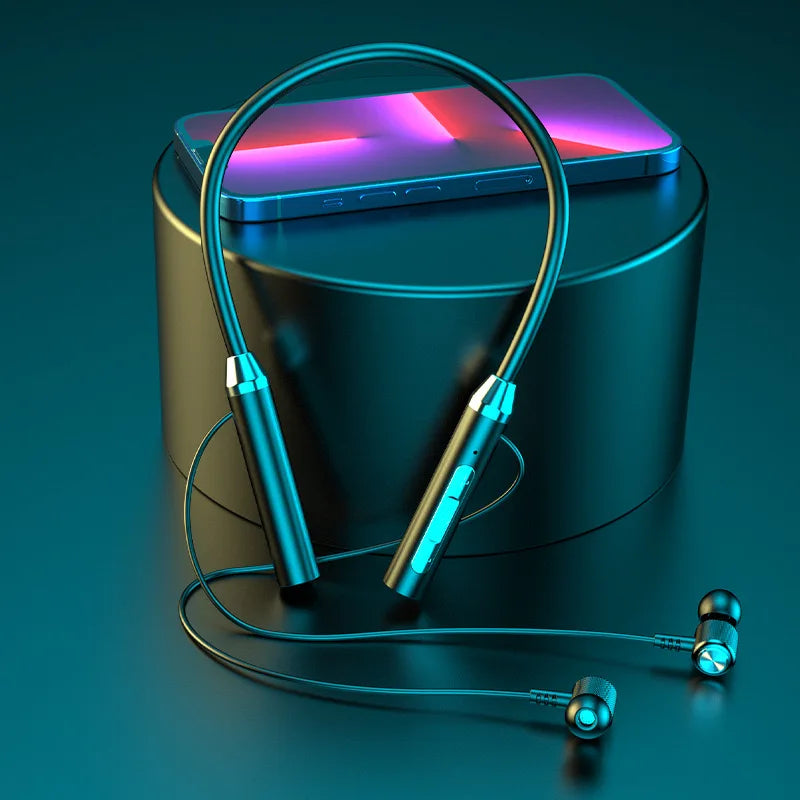 Wireless Bluetooth Neckband Earphones with LED Display