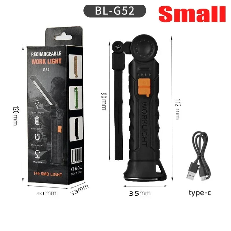 Portable COB LED Rechargeable Magnetic Work Light