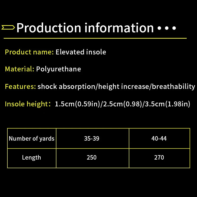 Invisible Height Increase Insoles (Shock Absorbing Heel Lift)