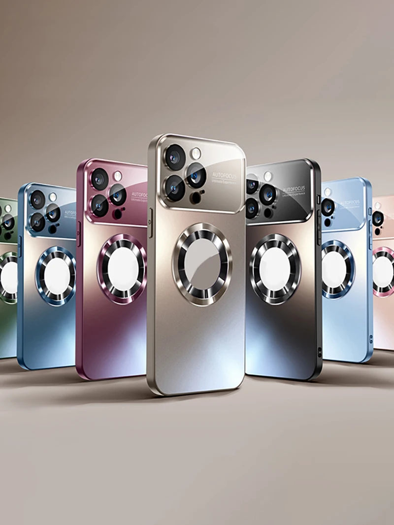 Luxury Glass Camera MagSafe Magnetic iPhone Case
