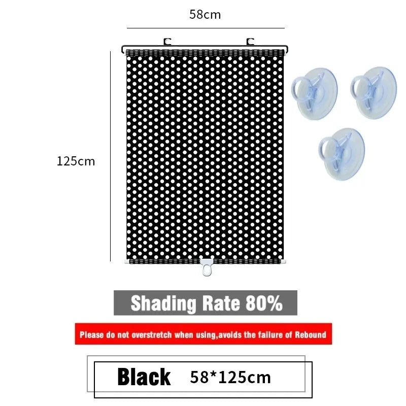 Retractable Blackout Roller Blinds with Suction Cups