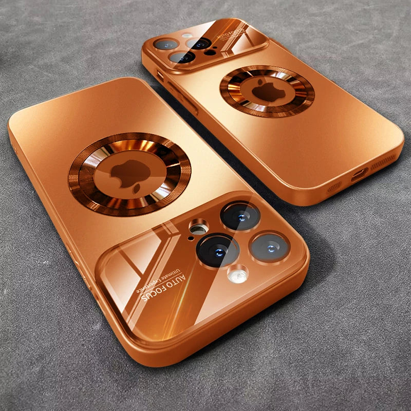 Luxury Glass Camera MagSafe Magnetic iPhone Case