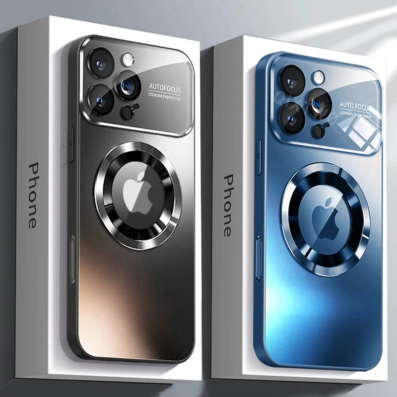 Luxury Glass Camera MagSafe Magnetic iPhone Case