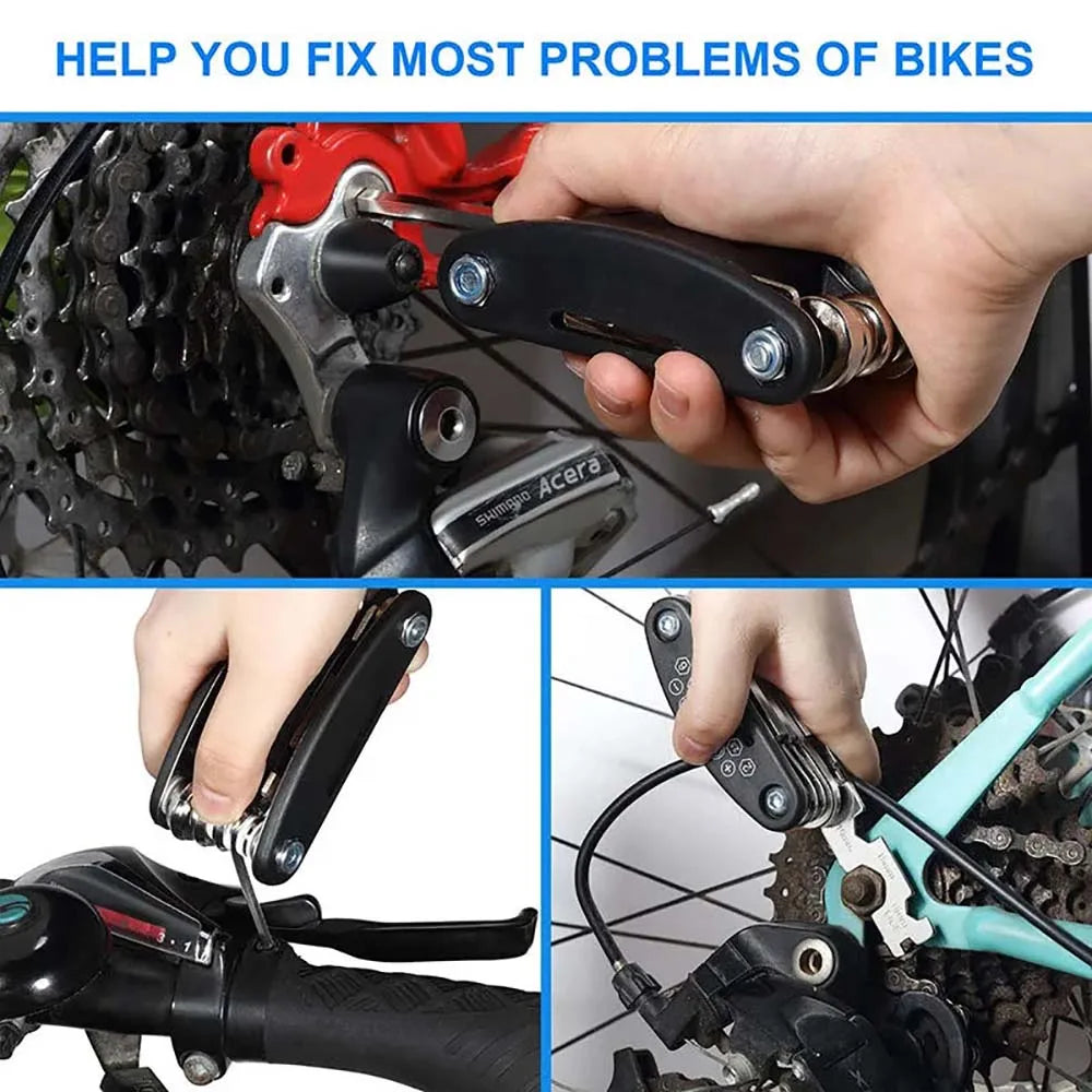16-in-1 Portable Bicycle Repair Tool Kit – Multi-Function Hex Wrench & Screwdriver Set