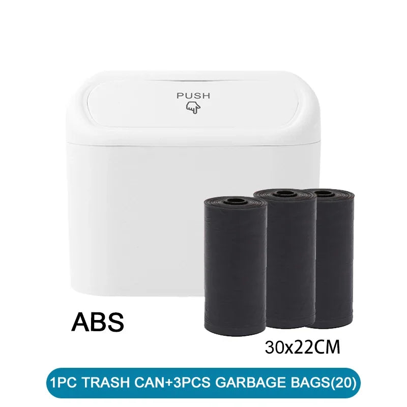 Mini Car Trash Can with Lid (Leak-Proof Auto Bin)