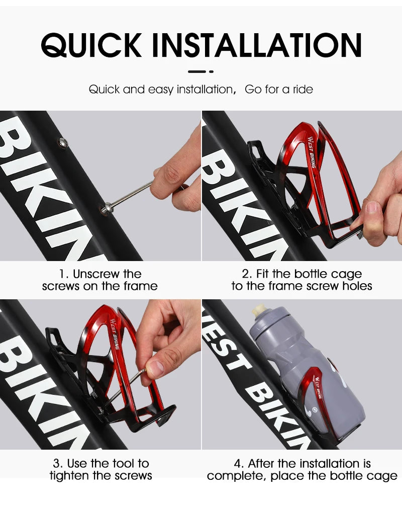 West Biking Ultralight Bicycle Bottle Cage (MTB & Road Bike Holder)