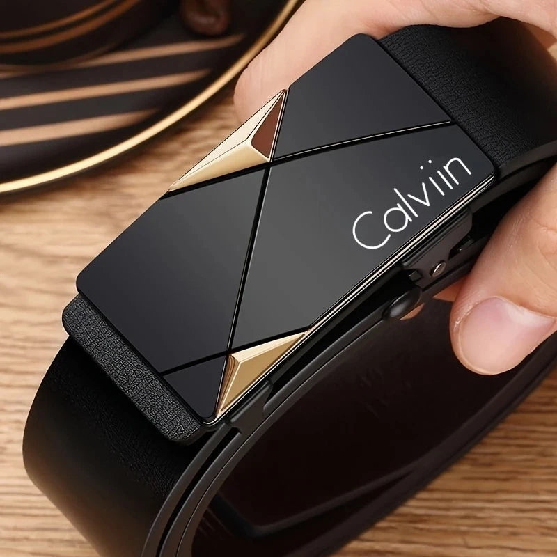 Men’s PU Leather Automatic Buckle Belt (Casual & Business Style)