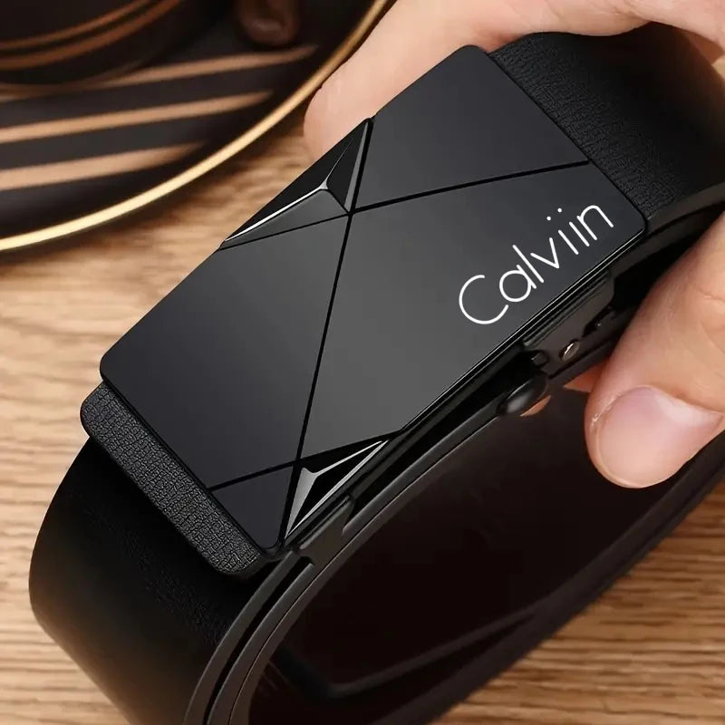 Men’s PU Leather Automatic Buckle Belt (Casual & Business Style)