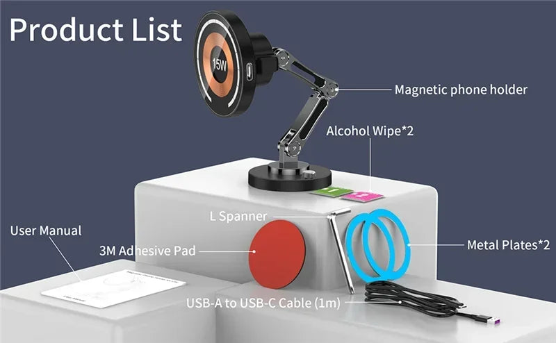 Magnetic Wireless Car Charger Mount for iPhone