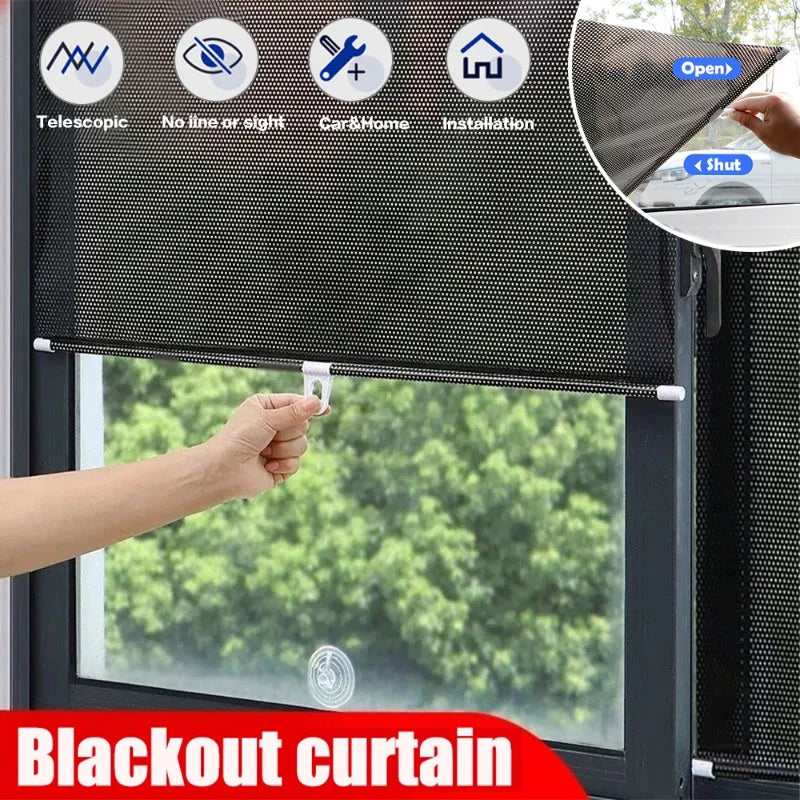 Retractable Blackout Roller Blinds with Suction Cups
