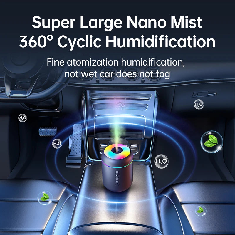 USB Mini Air Humidifier 180ml – Portable Aroma Diffuser with LED Light