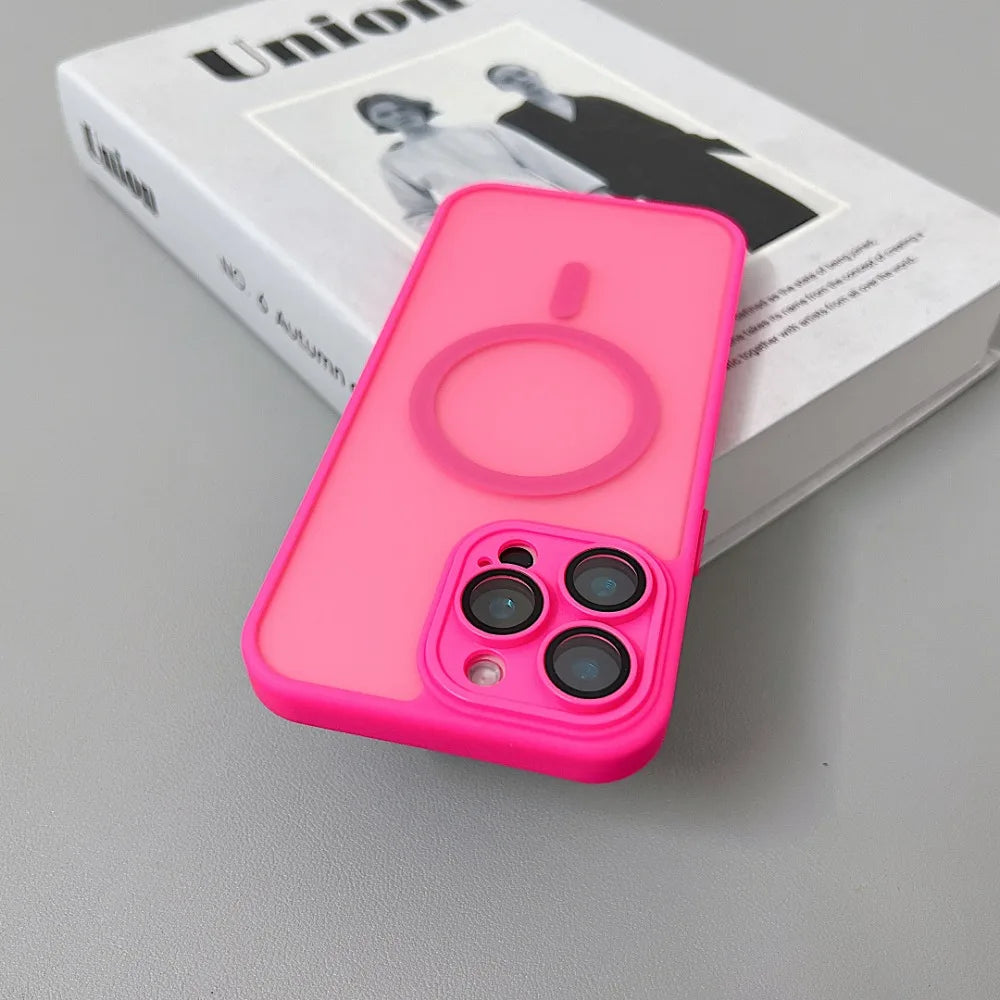 MagSafe Matte Translucent Armor Shockproof iPhone Case