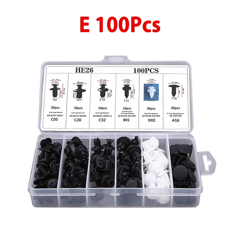 Universal Car Body Push Retainer Clip Kit (50/100pcs)