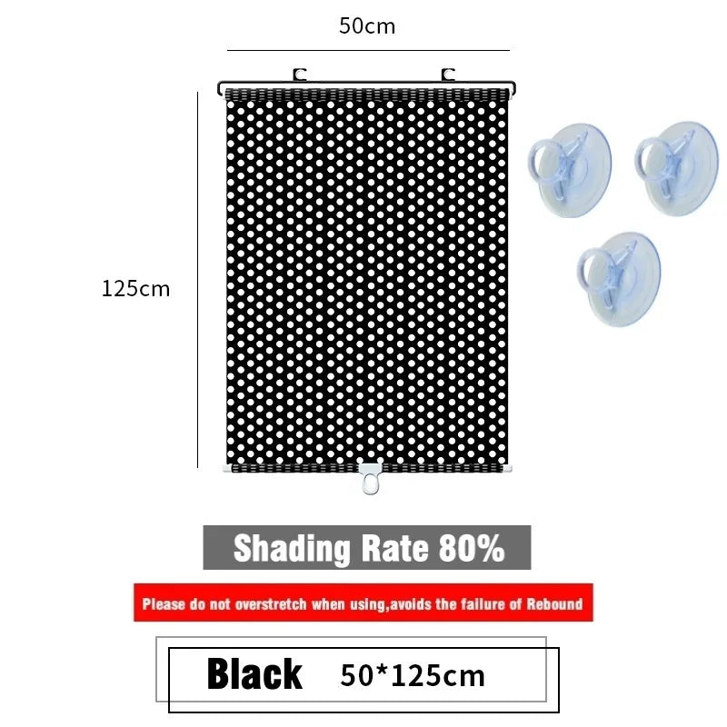 Retractable Blackout Roller Blinds with Suction Cups
