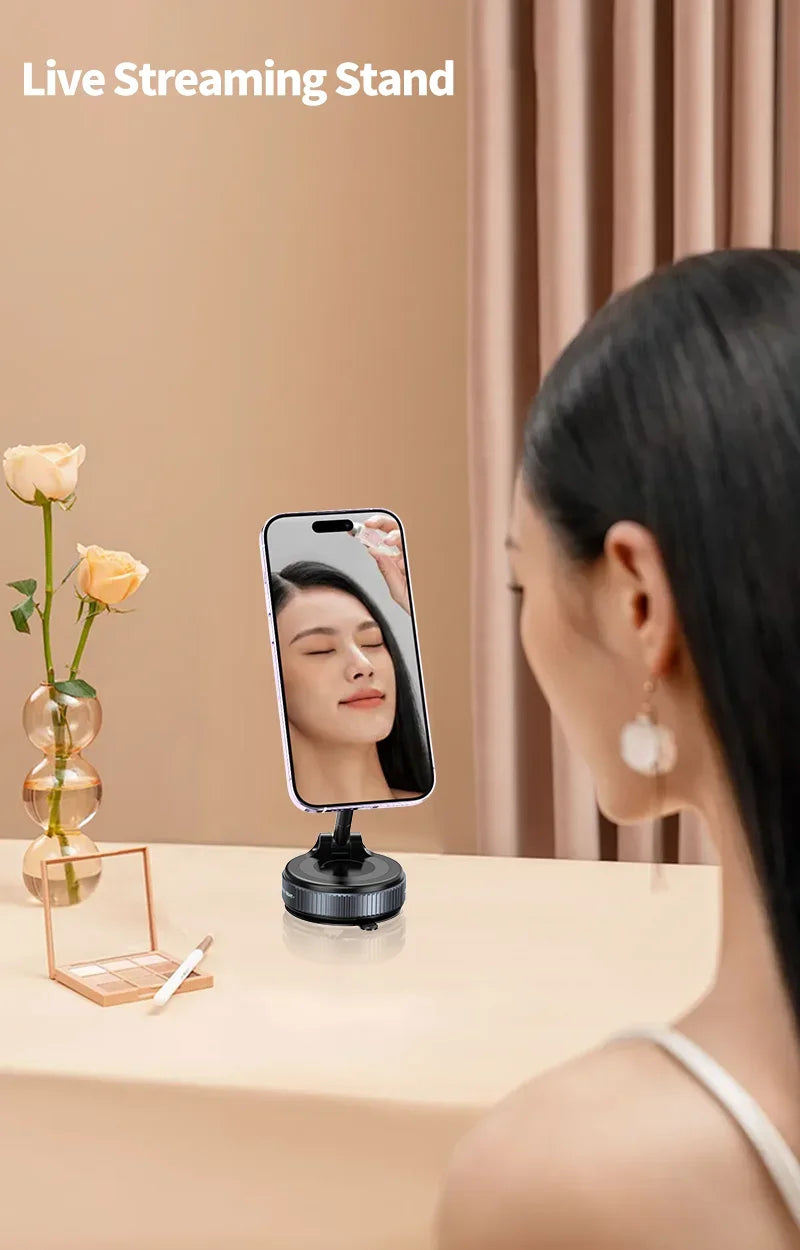 Rotating Magnetic Phone Holder with Vacuum Suction