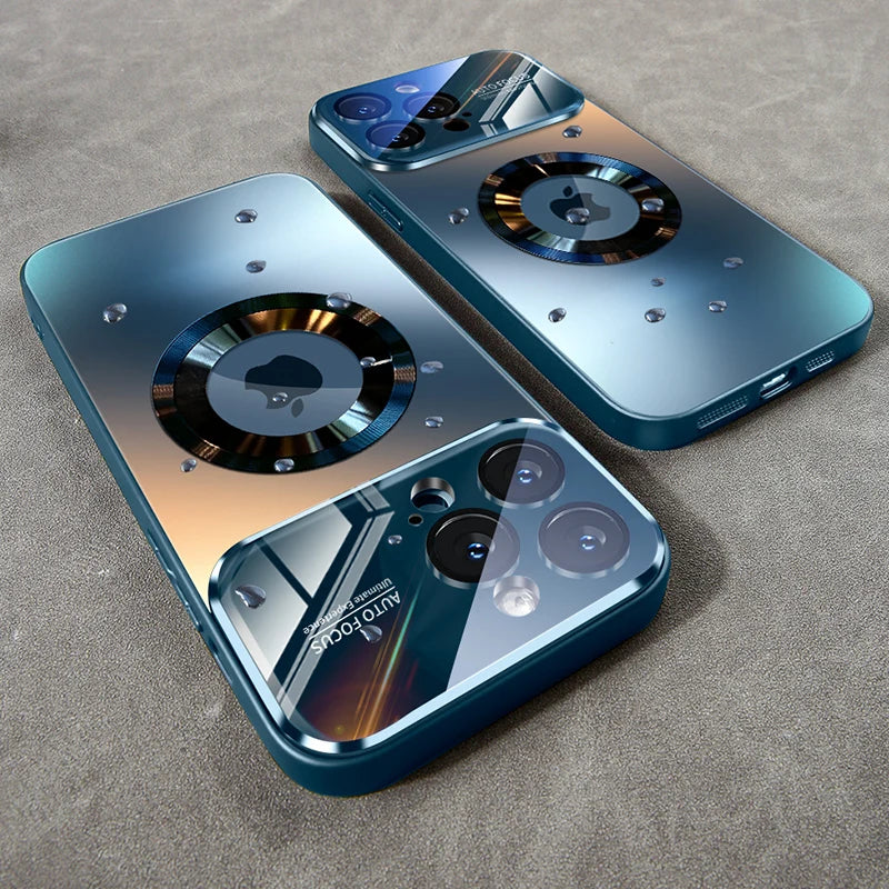 Luxury Glass Camera MagSafe Magnetic iPhone Case