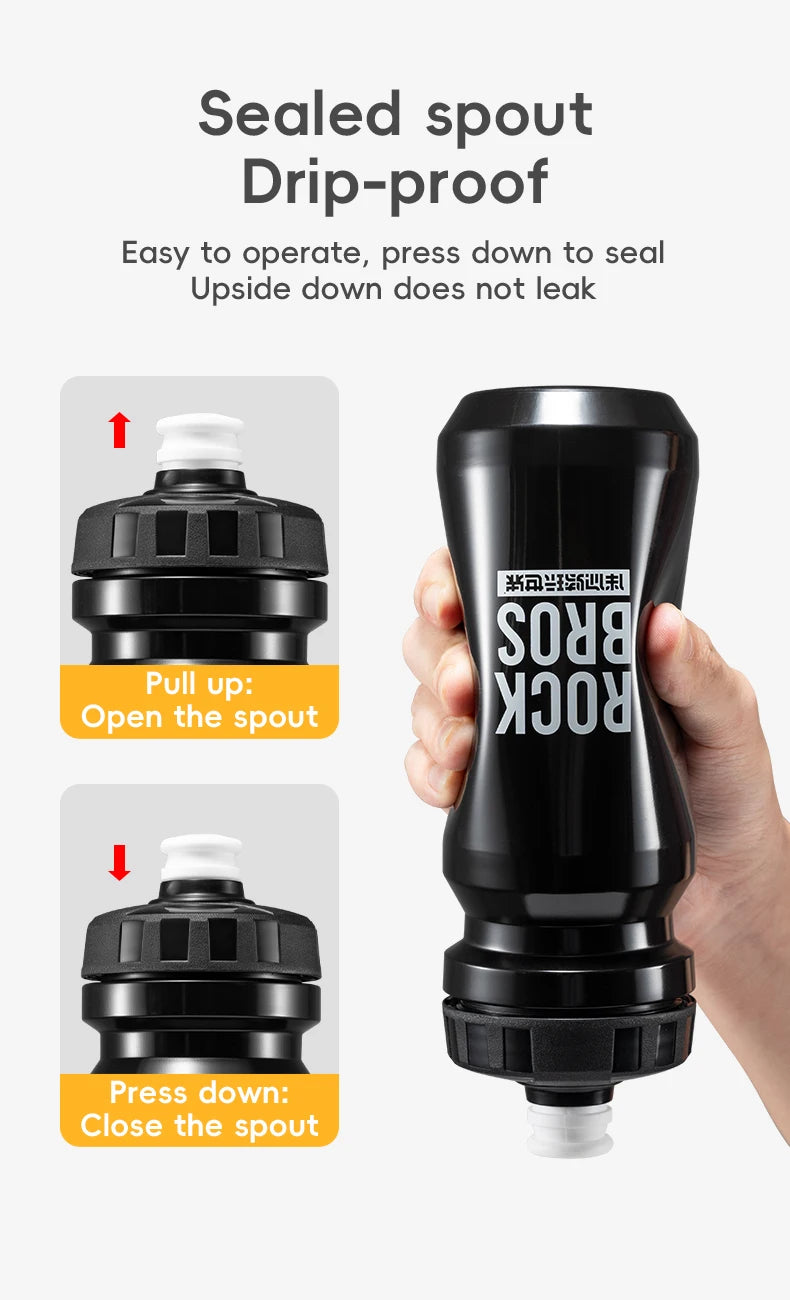 ROCKBROS 600ml Cycling Water Bottle (Squeeze Sports Bottle for MTB & Road Bike)