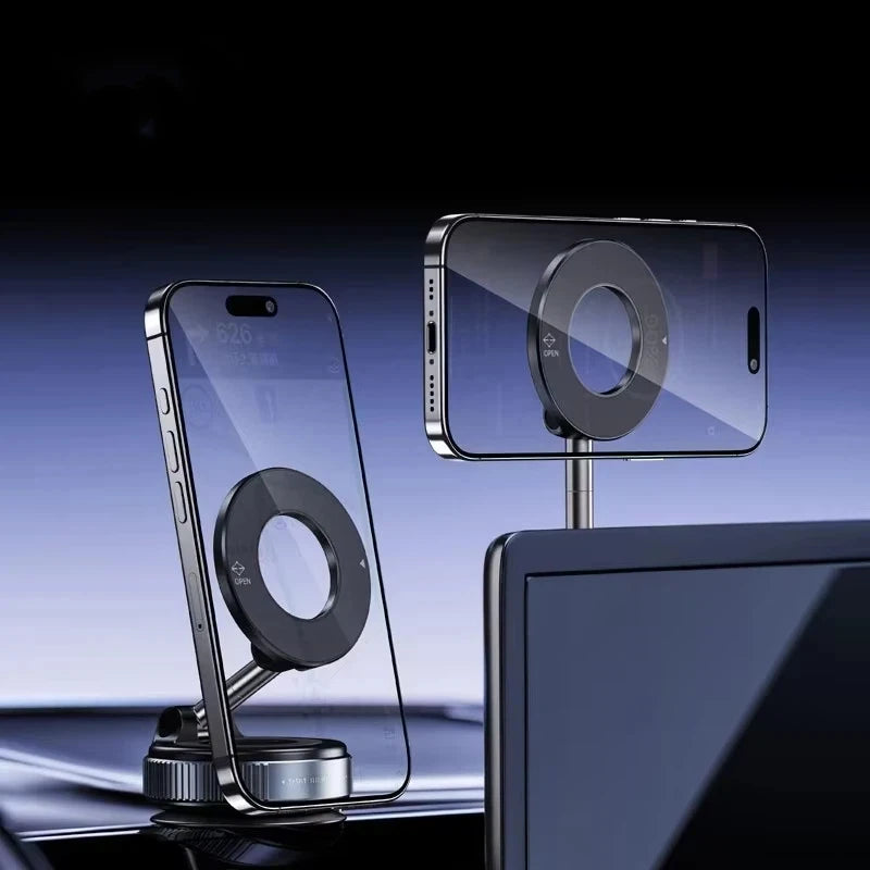 Rotating Magnetic Phone Holder with Vacuum Suction