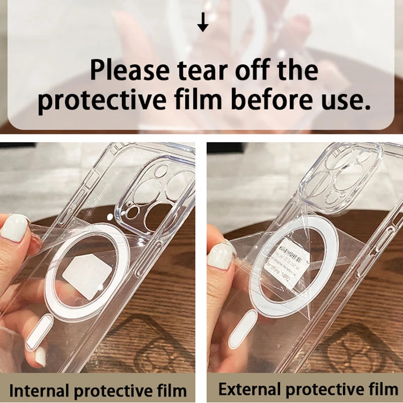 MagSafe Transparent Shockproof iPhone Case (Anti-Scratch Cover)