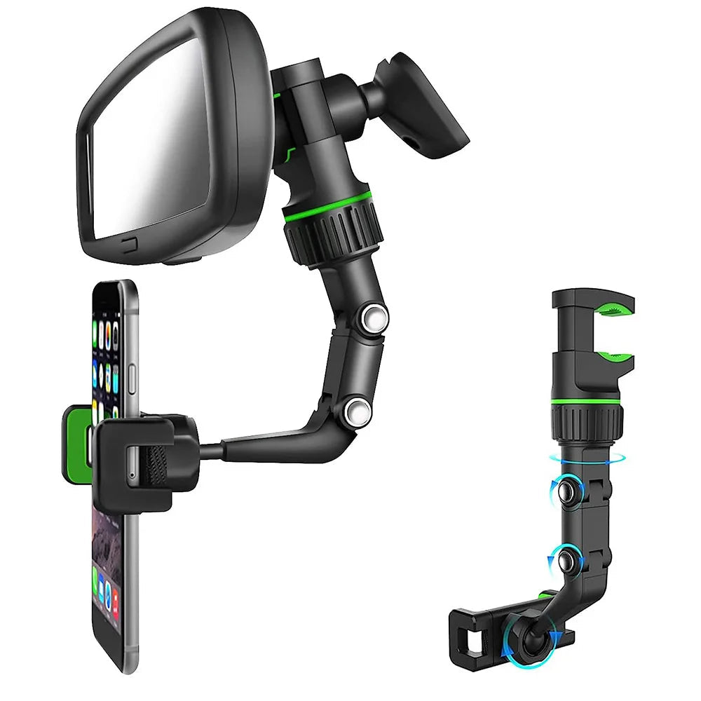 Rearview Mirror Phone Holder 360° Rotatable Car Mount Universal Smartphone Holder
