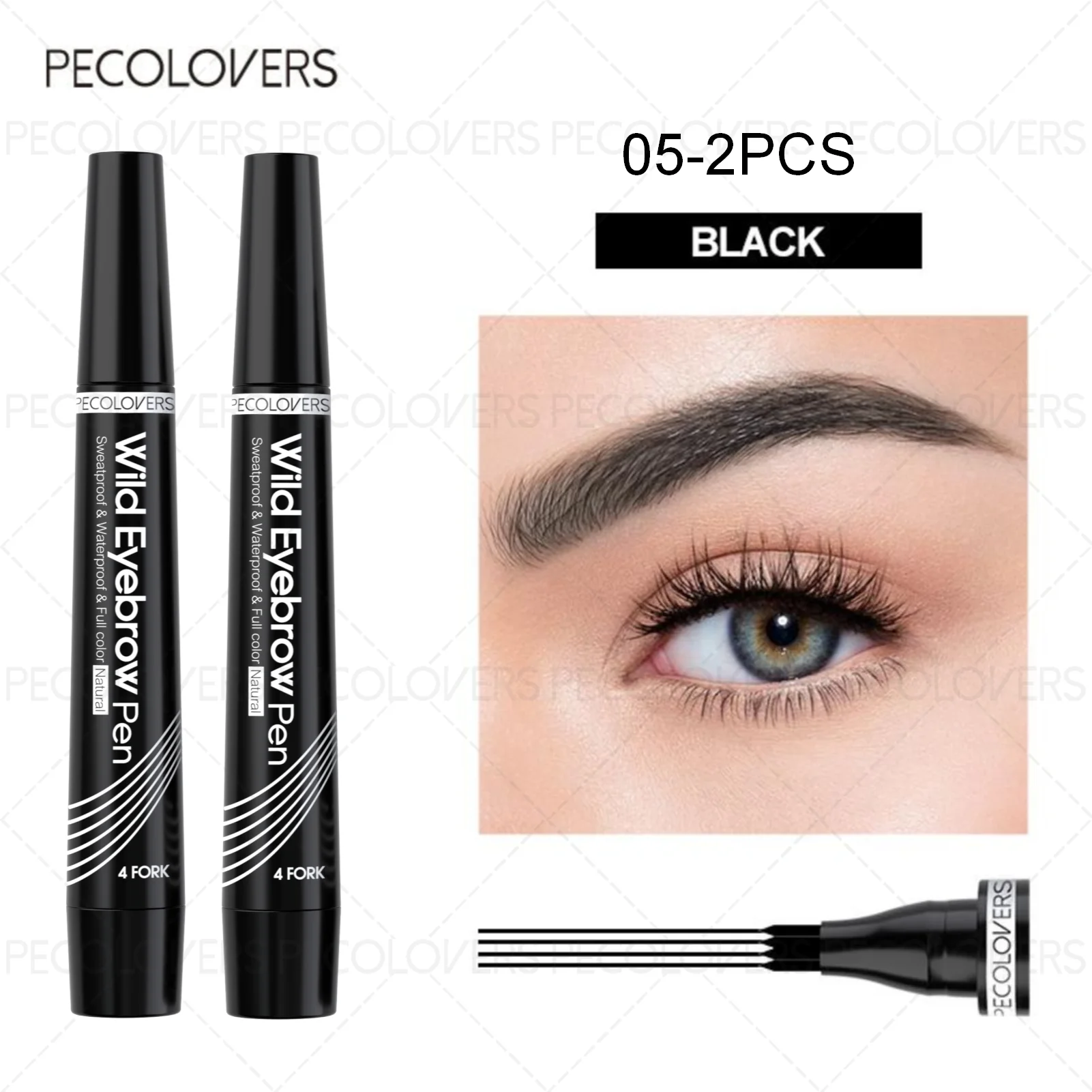 4-Prong Waterproof Eyebrow Tattoo Pen (Long-Lasting Natural Brow Makeup)