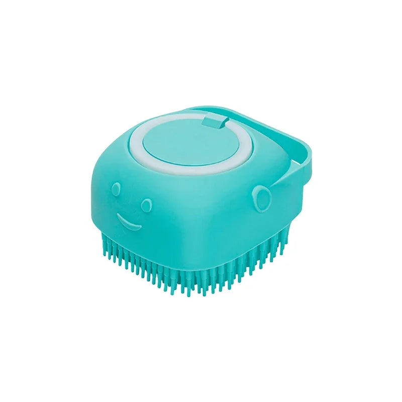 Pet Bath Brush with Shampoo Dispenser – Silicone Dog & Cat Grooming Massage Tool