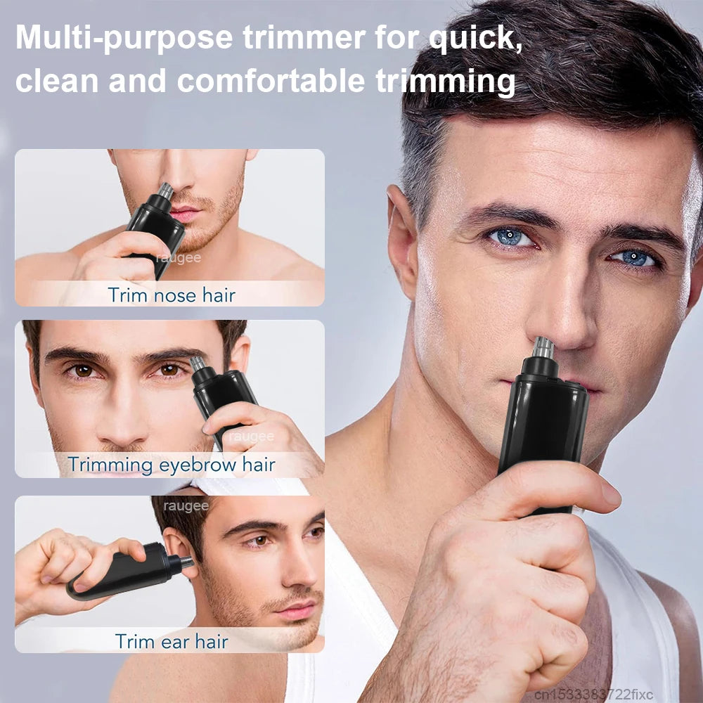 Nose Hair Trimmer Rechargeable Electric Ear & Eyebrow Hair Clipper (USB Portable Groomer)