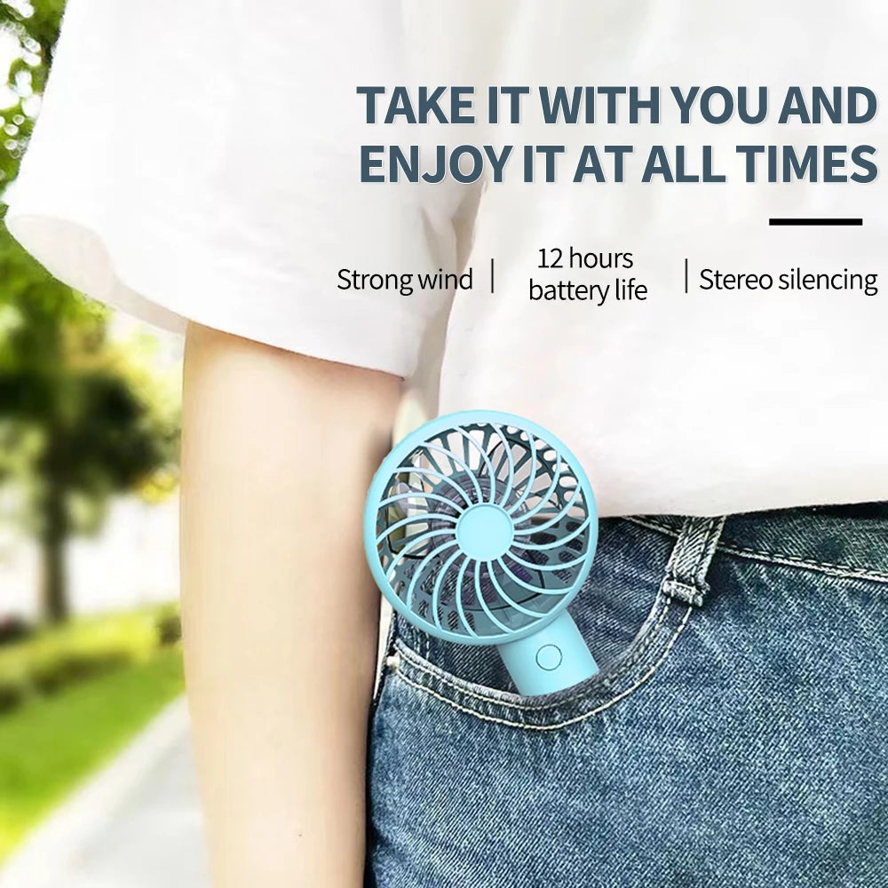 1200mAh Mini Portable USB Rechargeable Handheld Fan