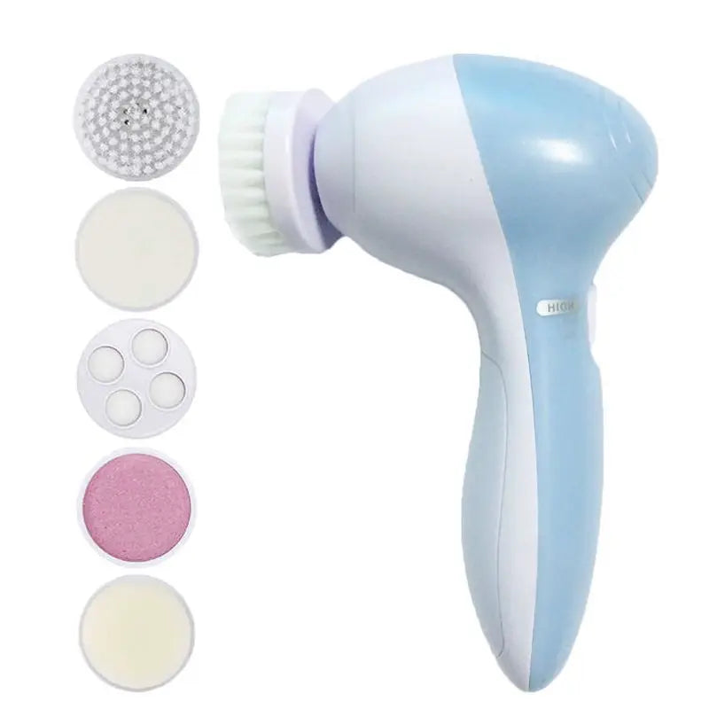 5-in-1 Electric Facial Cleansing Brush & Skin Care Massager