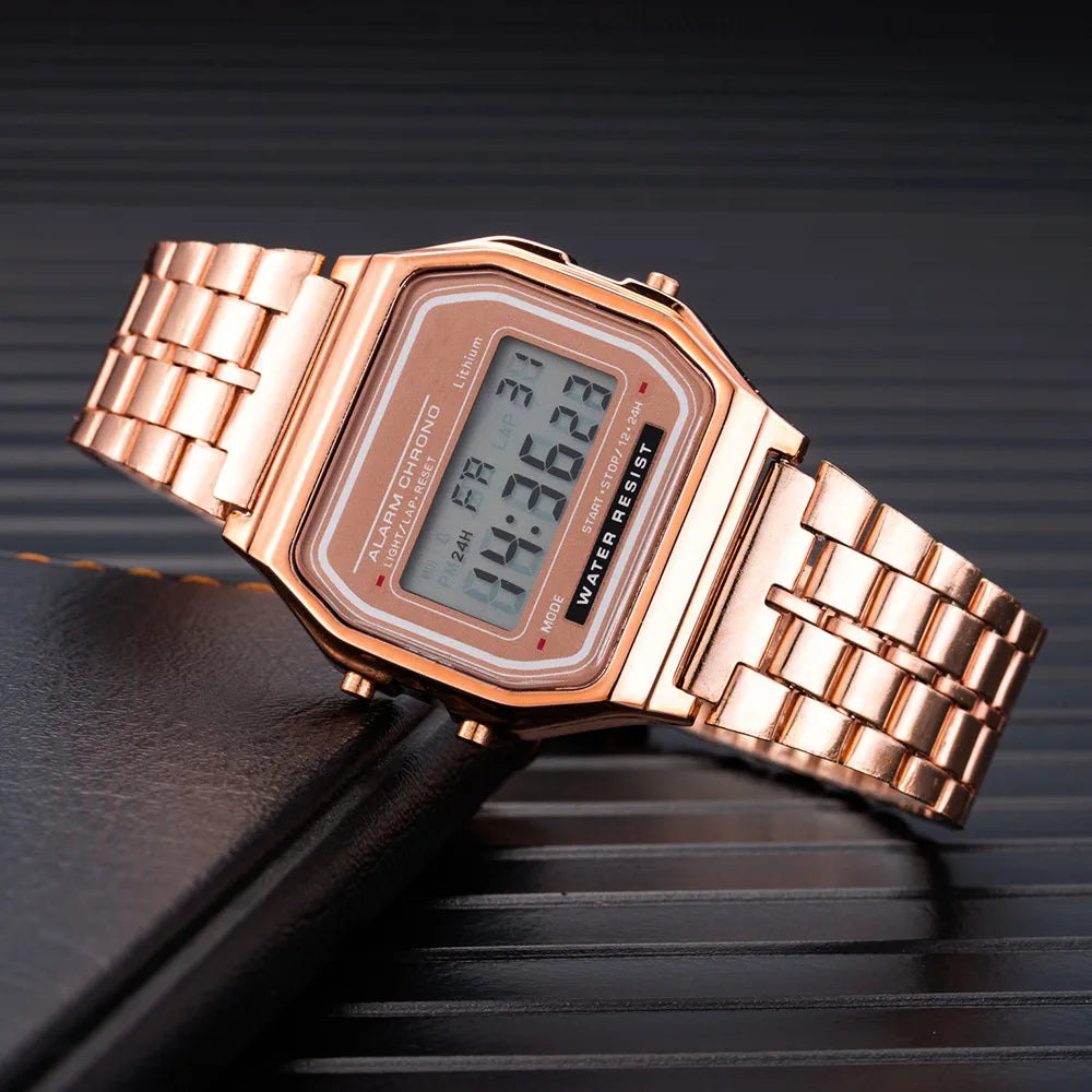 Luxury Stainless Steel LED Digital Watch for Men