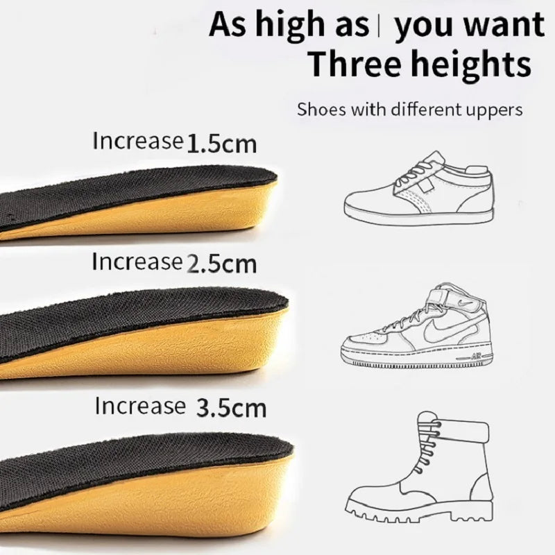 Invisible Height Increase Insoles (Shock Absorbing Heel Lift)