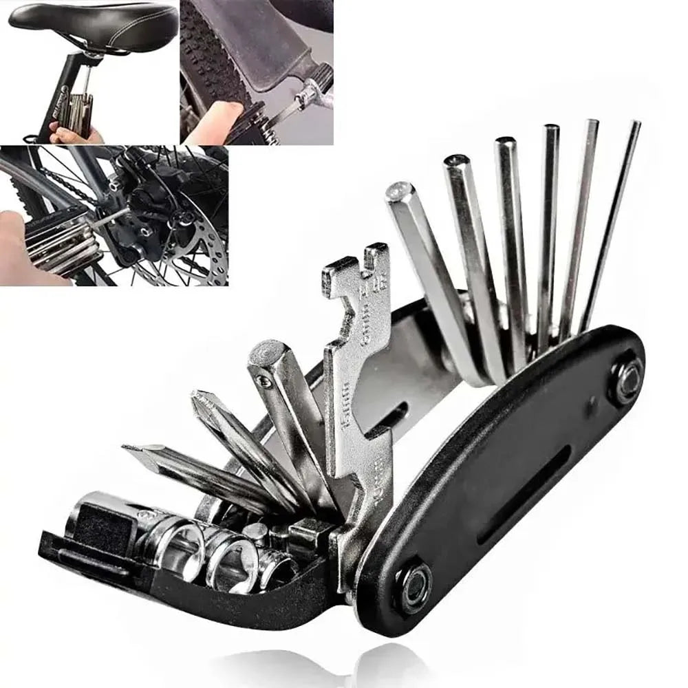 16-in-1 Portable Bicycle Repair Tool Kit – Multi-Function Hex Wrench & Screwdriver Set