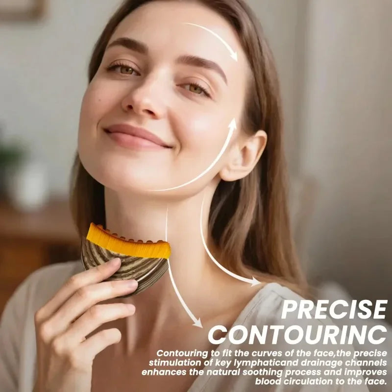 Lymphatic Drainage Face Brush – Jawline Sculpting & Facial Contour Massager Tool