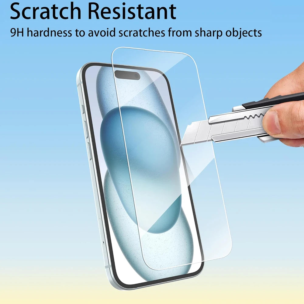 5pcs Clear Tempered Glass Screen Protector for iPhone