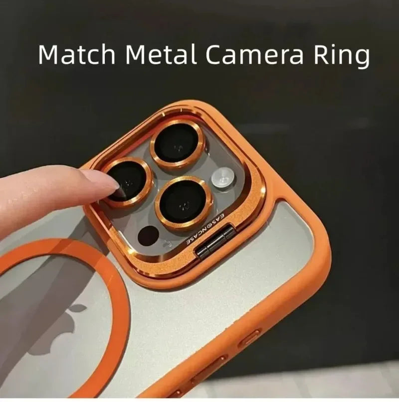 MagSafe Transparent Shockproof iPhone Case with Stand