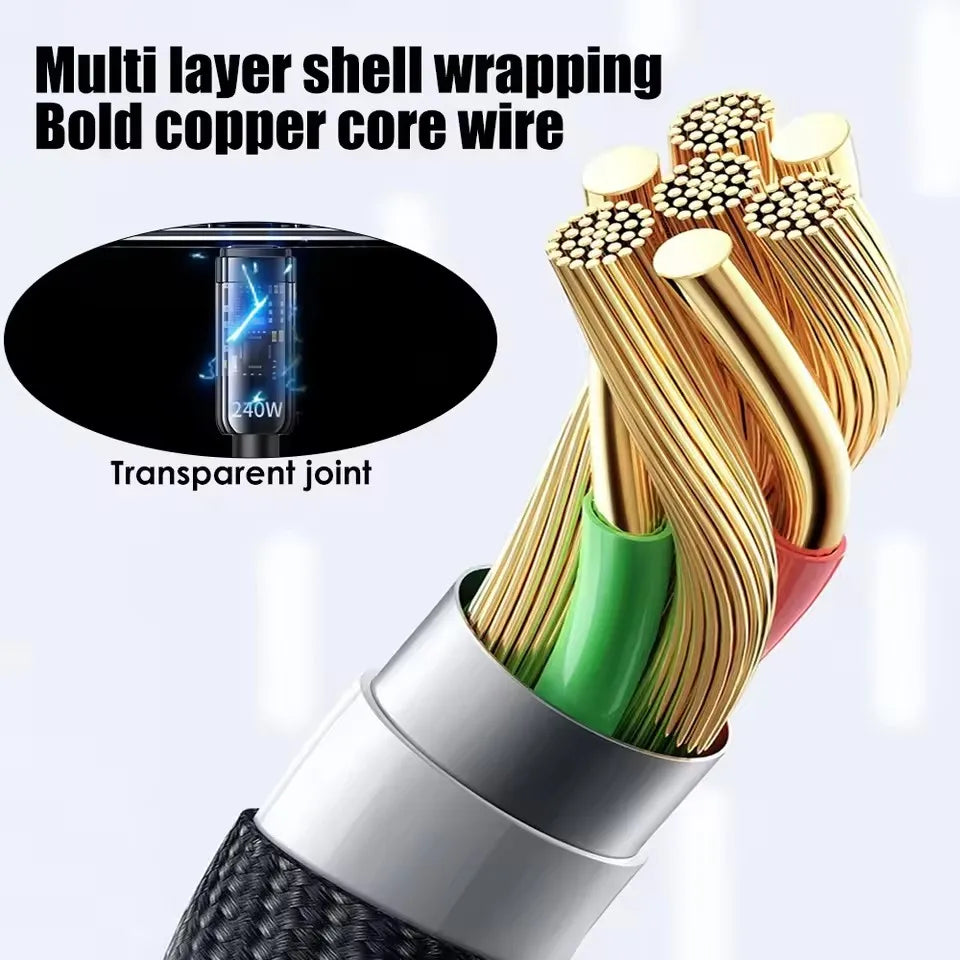 240W USB-C Fast Charging Cable with LED Display