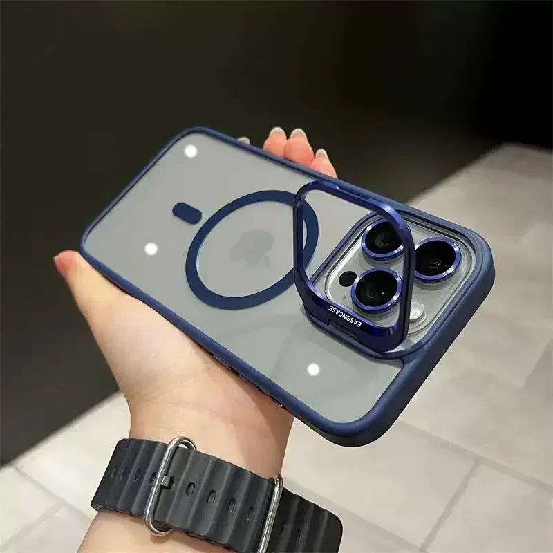 MagSafe Transparent Shockproof iPhone Case with Stand