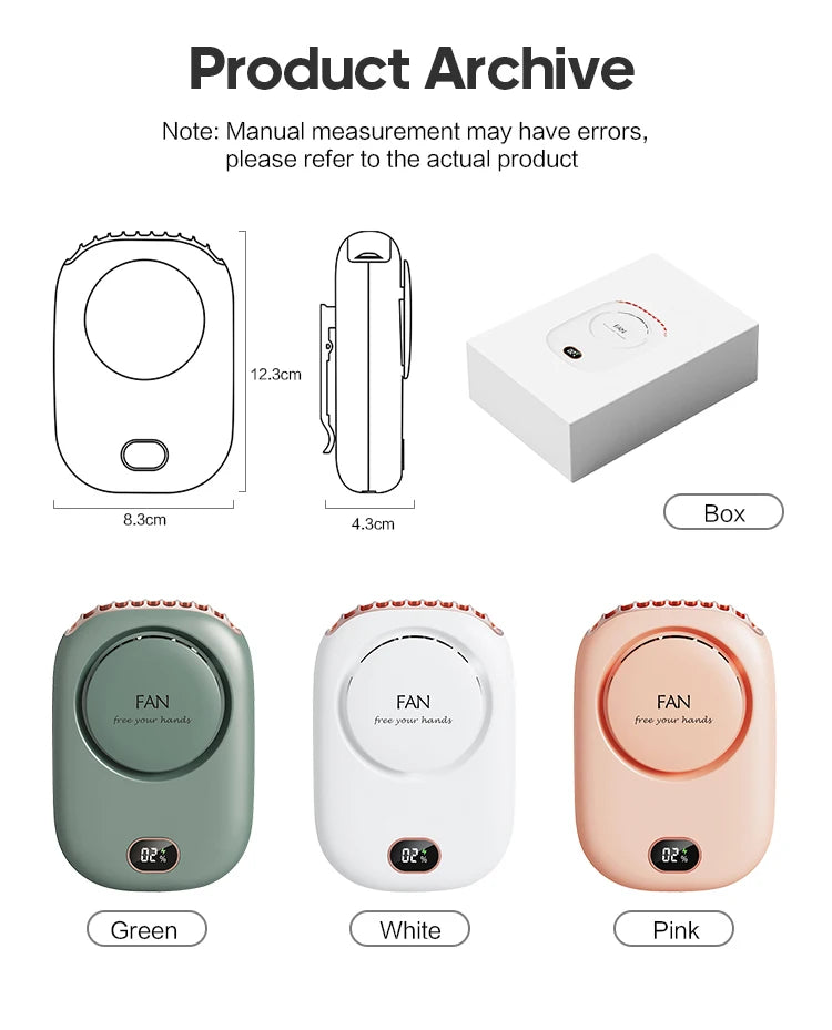 Portable Rechargeable Neck Fan (Hands-Free Cooling Fan)