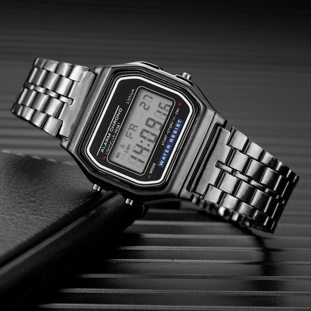 Luxury Stainless Steel LED Digital Watch for Men