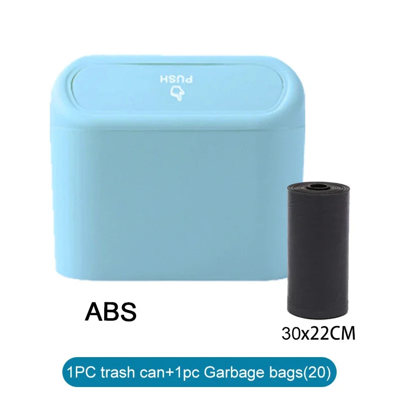 Mini Car Trash Can with Lid (Leak-Proof Auto Bin)