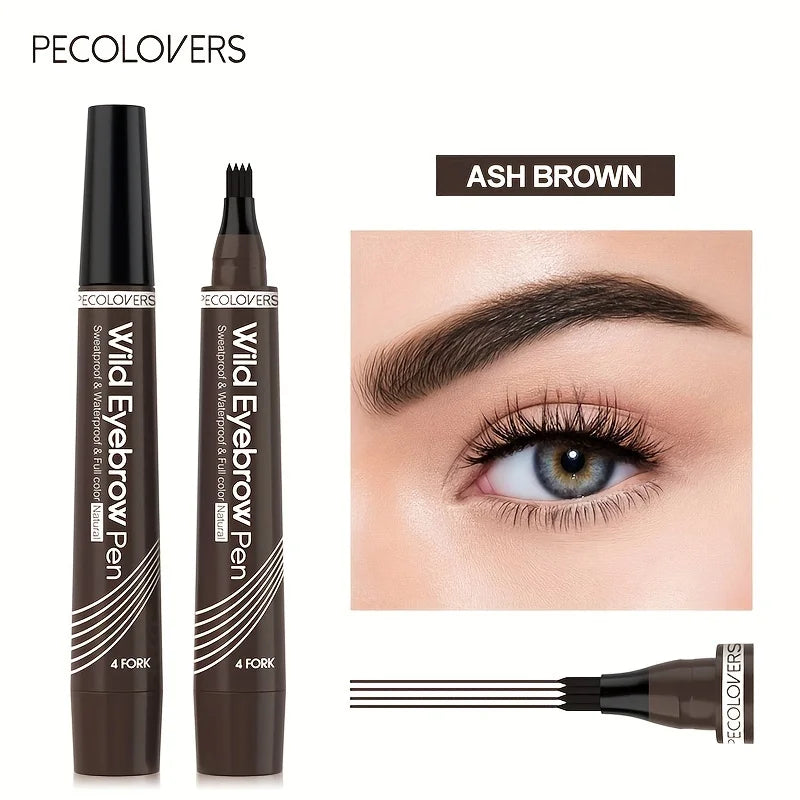 4-Prong Waterproof Eyebrow Tattoo Pen (Long-Lasting Natural Brow Makeup)