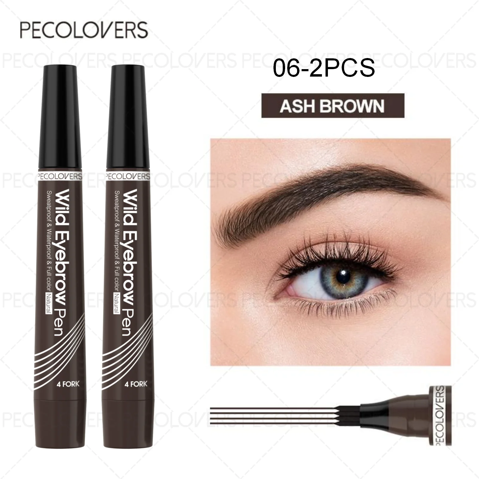 4-Prong Waterproof Eyebrow Tattoo Pen (Long-Lasting Natural Brow Makeup)