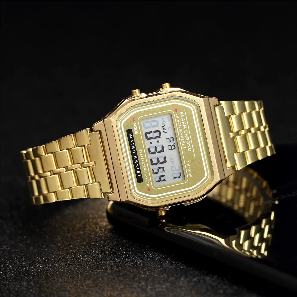 Luxury Stainless Steel LED Digital Watch for Men