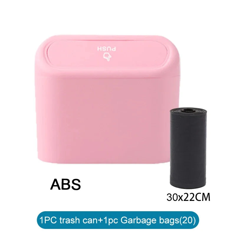Mini Car Trash Can with Lid (Leak-Proof Auto Bin)