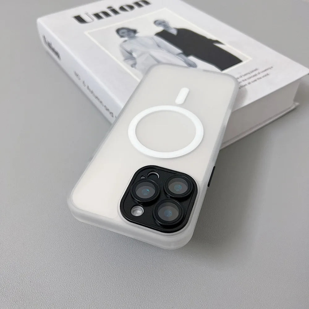 MagSafe Matte Translucent Armor Shockproof iPhone Case