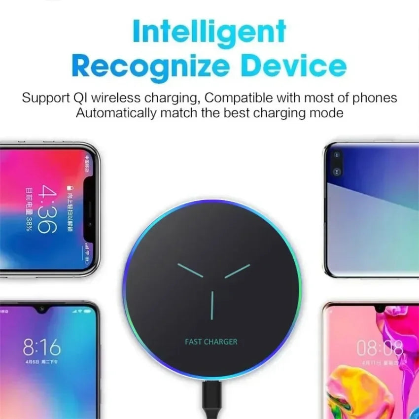 Fast Wireless Charging Pad for iPhone & Samsung